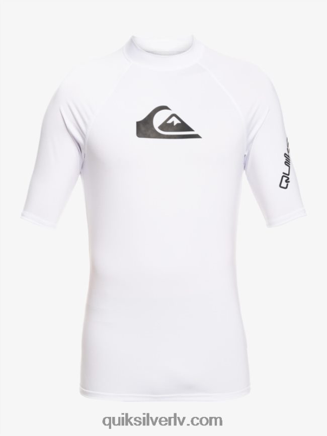 zēni Quiksilver 2-7 visu laiku īsām piedurknēm upf 50 rashguard balts 88064R2126