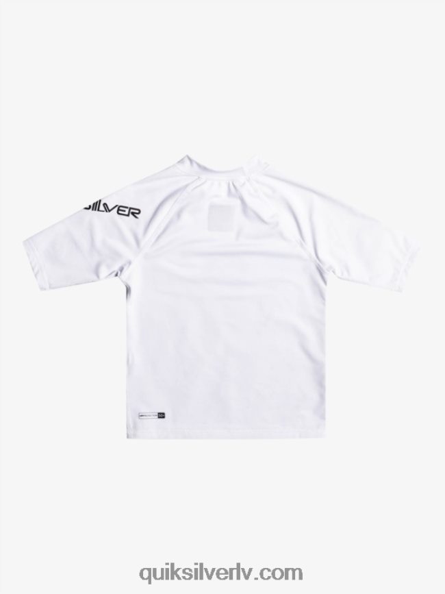 zēni Quiksilver 2-7 visu laiku īsām piedurknēm upf 50 rashguard balts 88064R2126