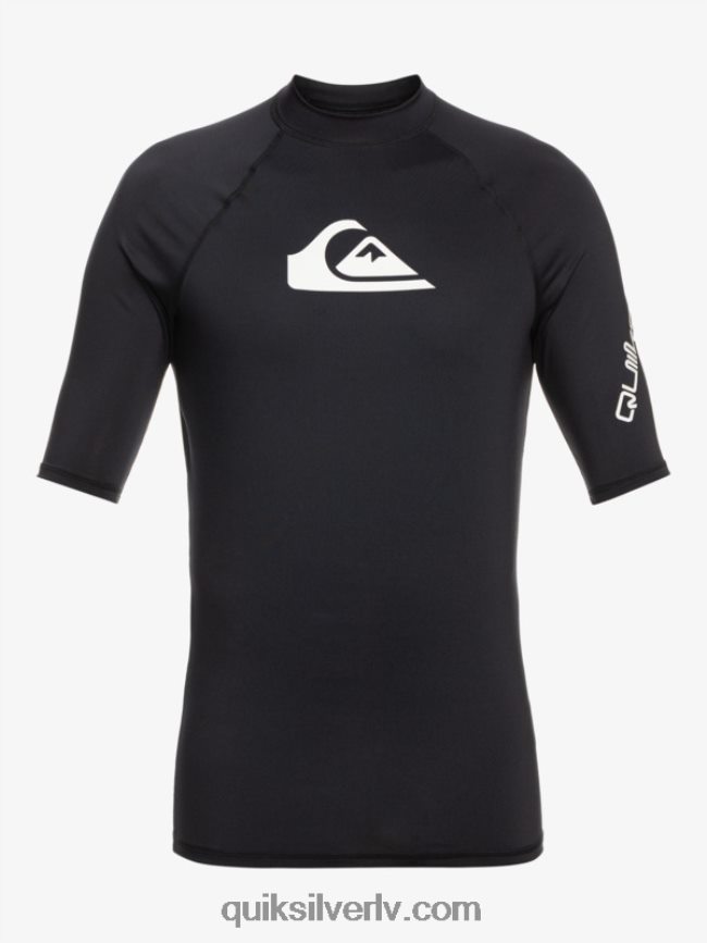 zēni Quiksilver 2-7 visu laiku īsām piedurknēm upf 50 rashguard melns 88064R2127