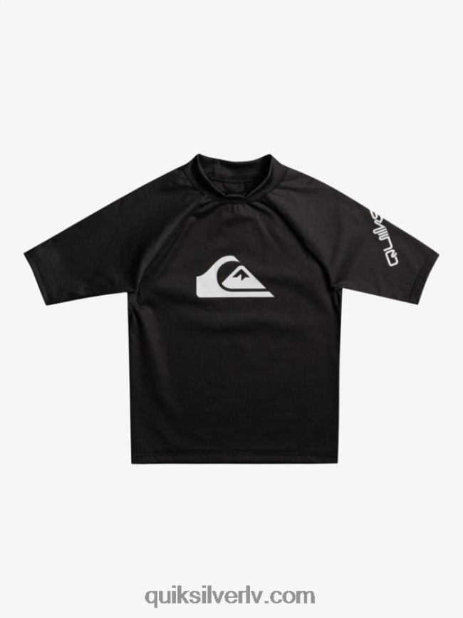 zēni Quiksilver 2-7 visu laiku īsām piedurknēm upf 50 rashguard melns 88064R2127