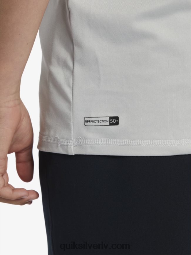 zēni Quiksilver 8-16 cietu svītru īsām piedurknēm upf 50 sērfošanas t-krekls pelēka violeta 88064R2135