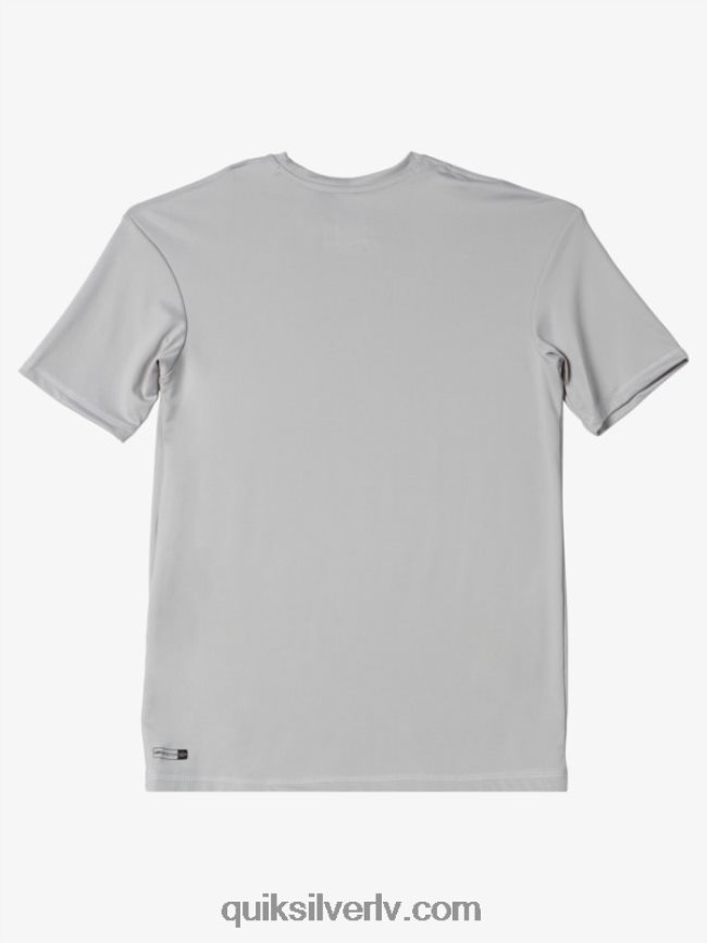 zēni Quiksilver 8-16 cietu svītru īsām piedurknēm upf 50 sērfošanas t-krekls pelēka violeta 88064R2135