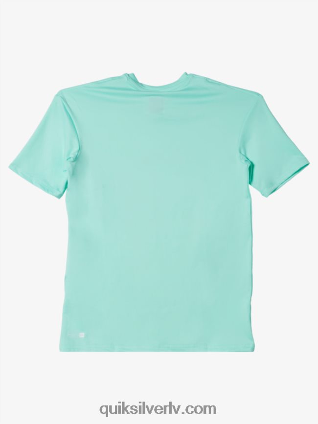 zēni Quiksilver 8-16 cietu svītru īsām piedurknēm upf 50 sērfošanas t-krekls pludmales stikls 88064R2137