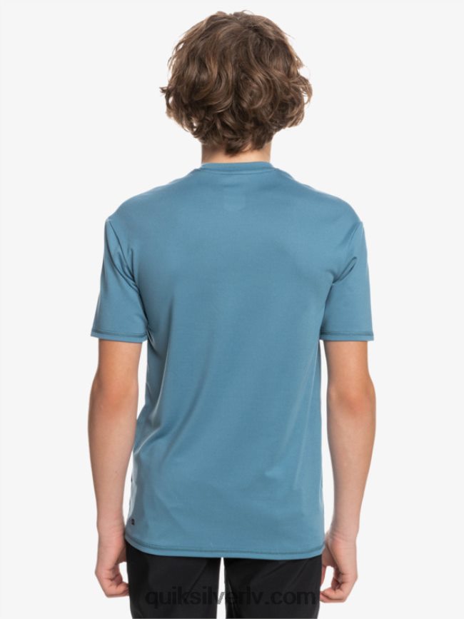 zēni Quiksilver 8-16 cietu svītru īsām piedurknēm upf 50 sērfošanas t-krekls provencial 88064R2138