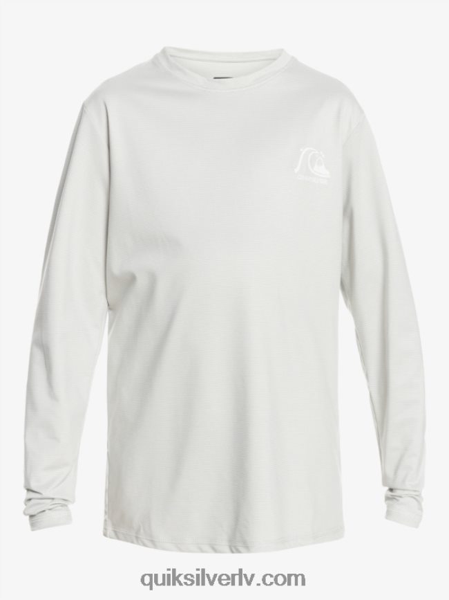 zēni Quiksilver 8-16 heritage viršu krekls ar garām piedurknēm upf 50 sērfošanas krekls pelēki violets virši 88064R2198