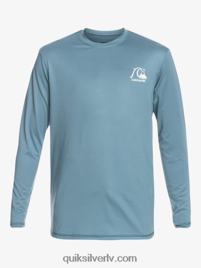 zēni Quiksilver 8-16 heritage viršu krekls ar garām piedurknēm upf 50 sērfošanas krekls provinces zilie virši 88064R2201