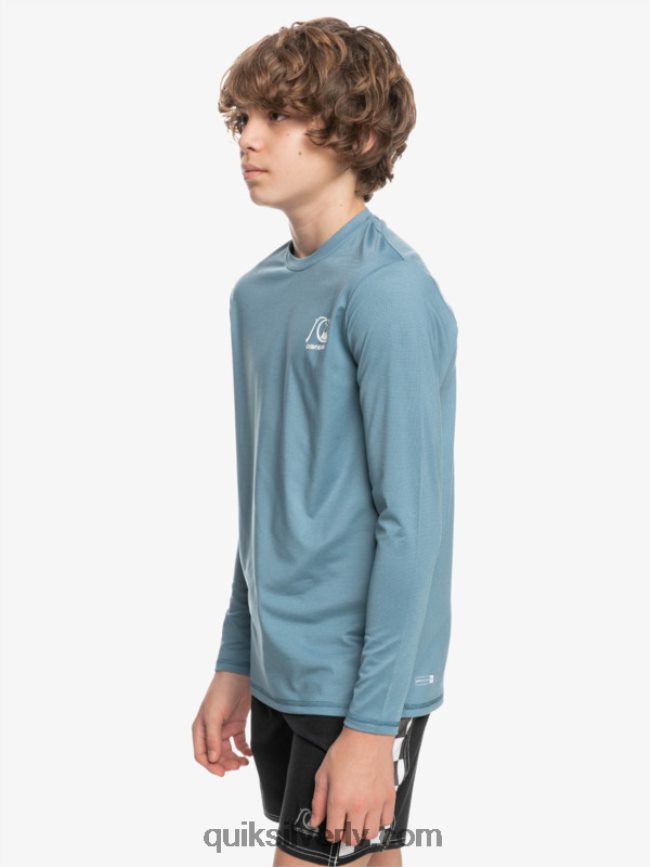 zēni Quiksilver 8-16 heritage viršu krekls ar garām piedurknēm upf 50 sērfošanas krekls provinces zilie virši 88064R2201