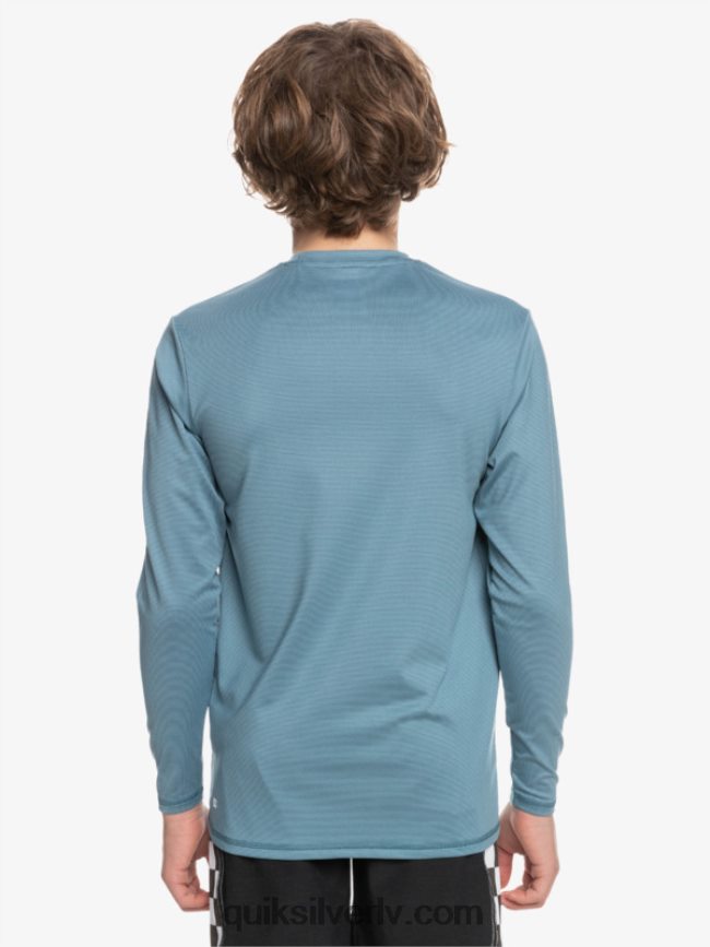 zēni Quiksilver 8-16 heritage viršu krekls ar garām piedurknēm upf 50 sērfošanas krekls provinces zilie virši 88064R2201