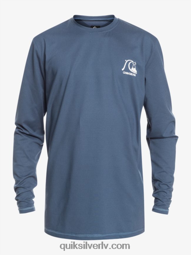 zēni Quiksilver 8-16 heritage viršu krekls ar garām piedurknēm upf 50 sērfošanas krekls zīmotnes zils virši 88064R2203