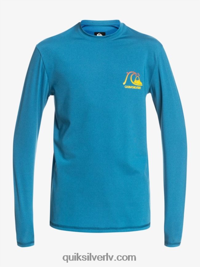 zēni Quiksilver 8-16 heritage viršu trikotāža ar garām piedurknēm upf 50 surf tee vallarta zils virši 88064R2262