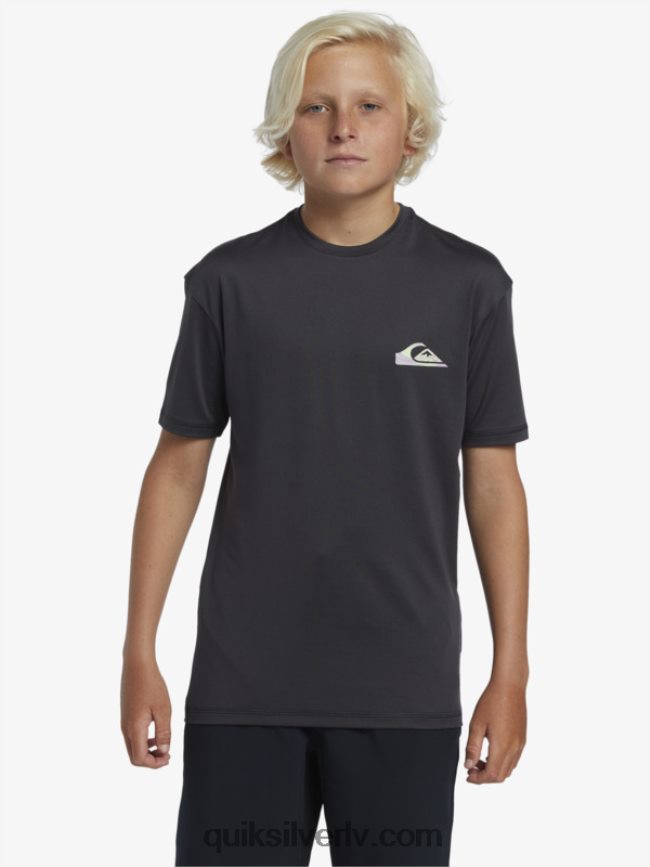 zēni Quiksilver 8-16 mix sesijas upf 50 īsām piedurknēm sērfošanas tee asfalts 88064R2012