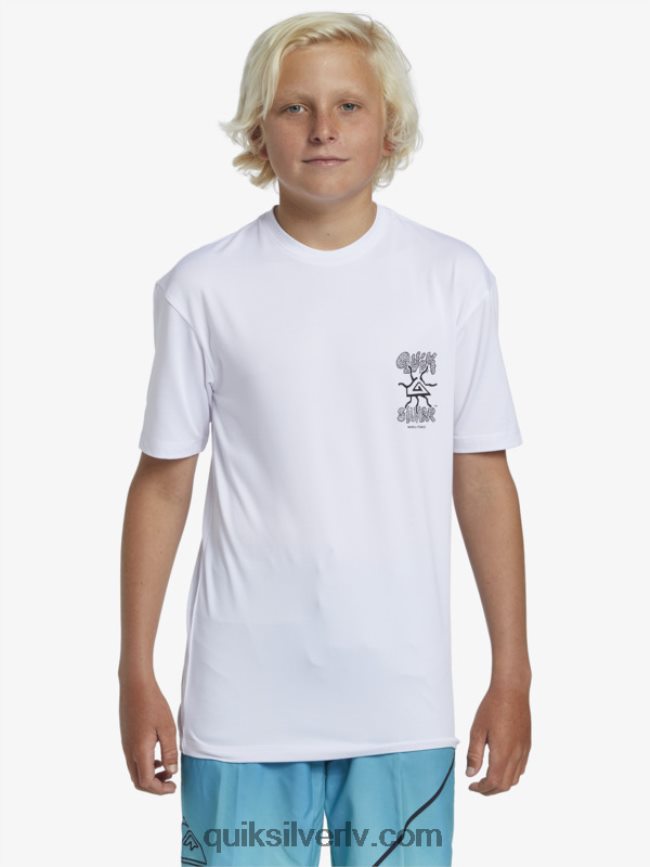 zēni Quiksilver 8-16 mix sesijas upf 50 īsām piedurknēm sērfošanas tee balts 88064R2017