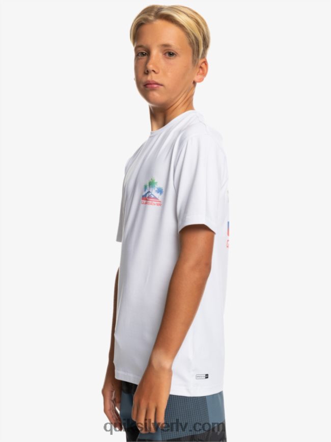 zēni Quiksilver 8-16 mix sesijas upf 50 īsām piedurknēm sērfošanas tee balts 88064R2017