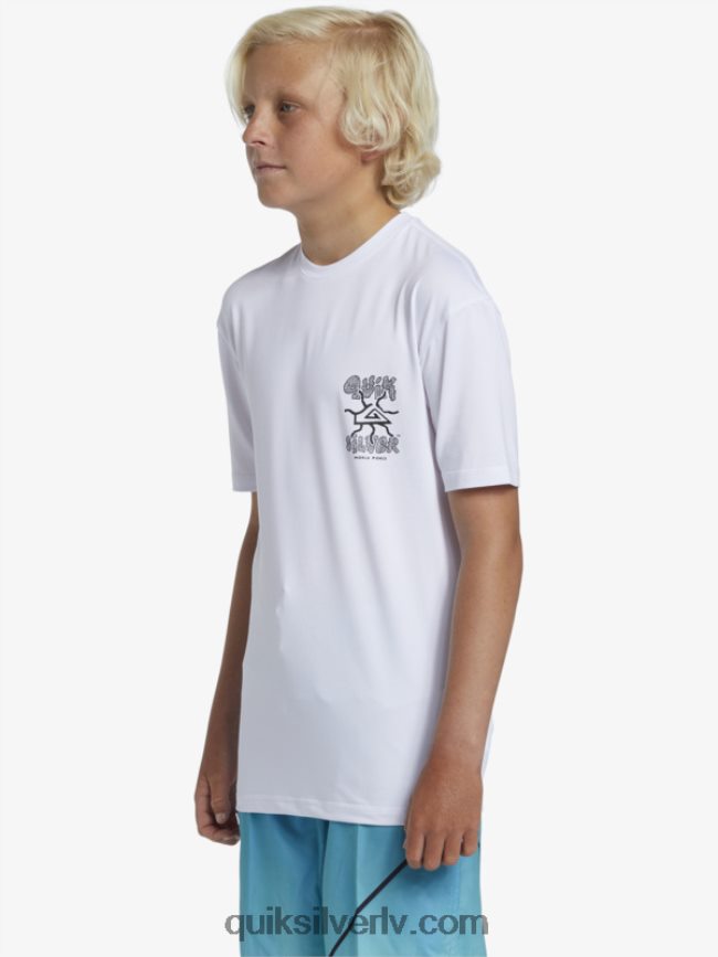 zēni Quiksilver 8-16 mix sesijas upf 50 īsām piedurknēm sērfošanas tee balts 88064R2017