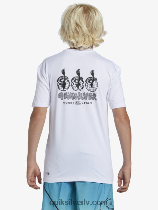 zēni Quiksilver 8-16 mix sesijas upf 50 īsām piedurknēm sērfošanas tee balts 88064R2017