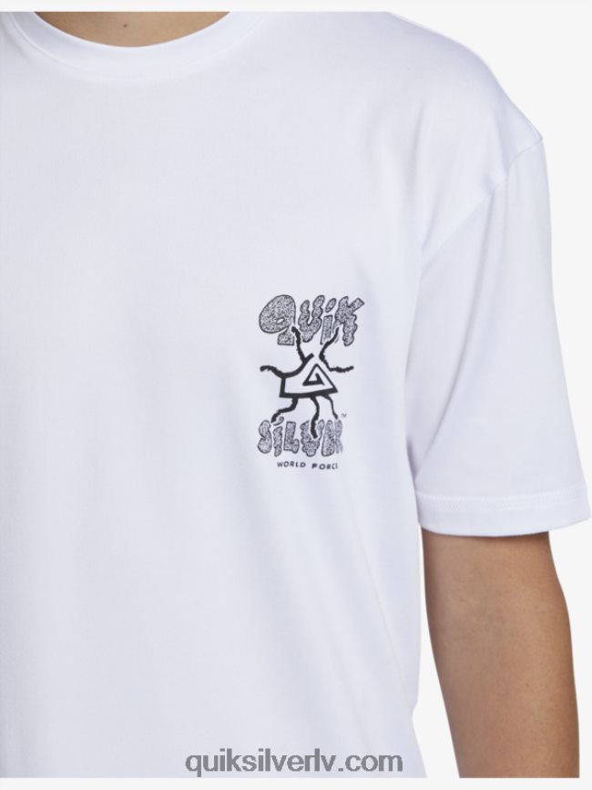 zēni Quiksilver 8-16 mix sesijas upf 50 īsām piedurknēm sērfošanas tee balts 88064R2017