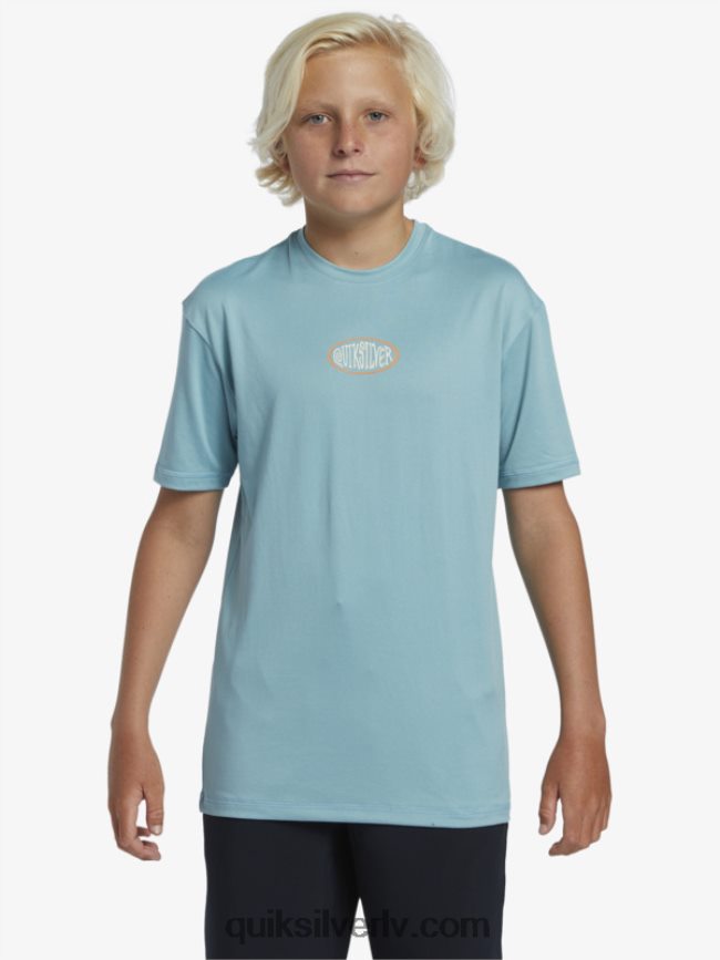 zēni Quiksilver 8-16 mix sesijas upf 50 īsām piedurknēm sērfošanas tee kameja zils 88064R2013