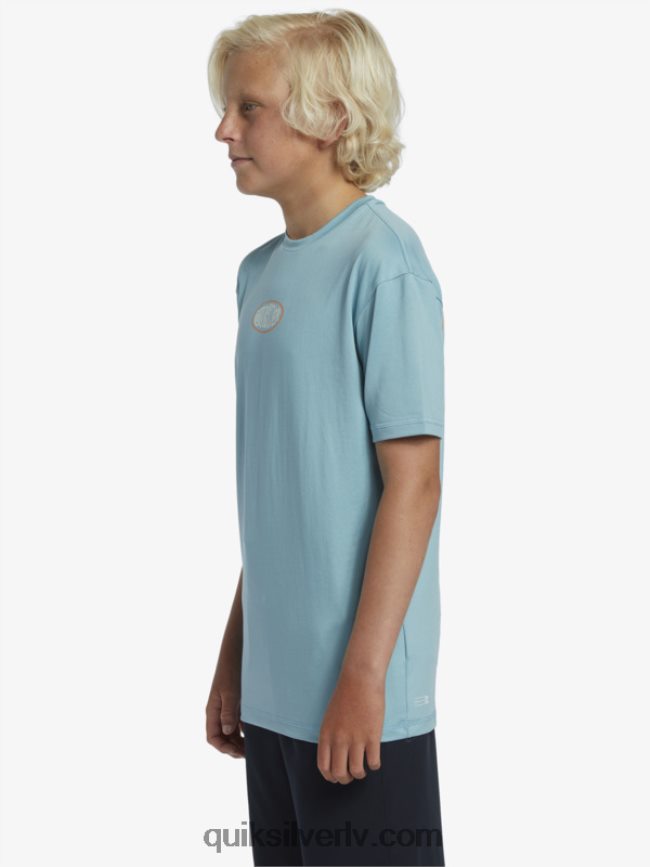 zēni Quiksilver 8-16 mix sesijas upf 50 īsām piedurknēm sērfošanas tee kameja zils 88064R2013