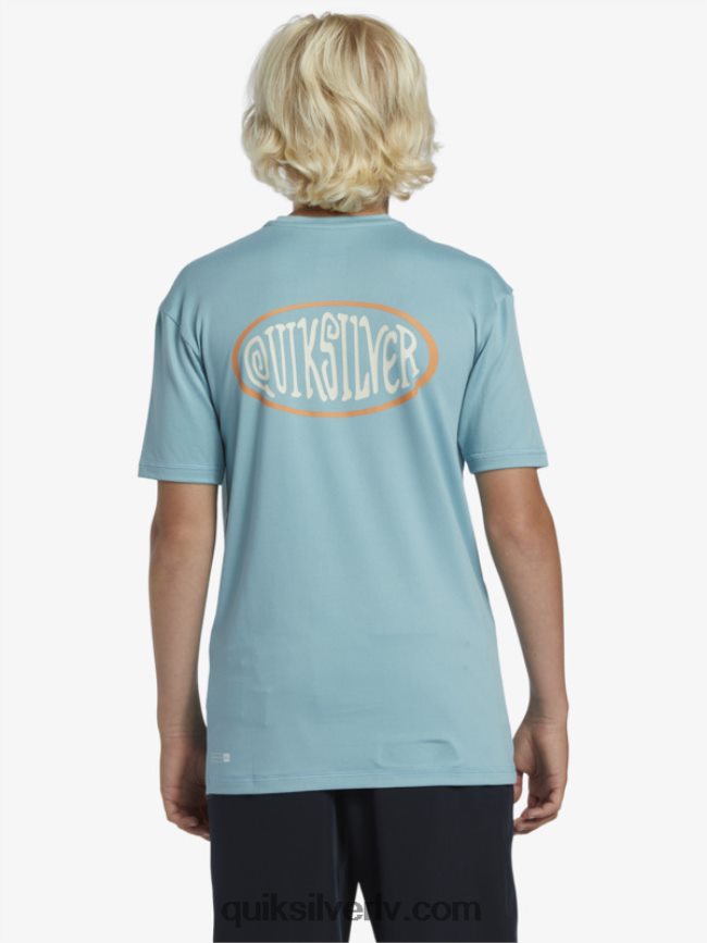 zēni Quiksilver 8-16 mix sesijas upf 50 īsām piedurknēm sērfošanas tee kameja zils 88064R2013