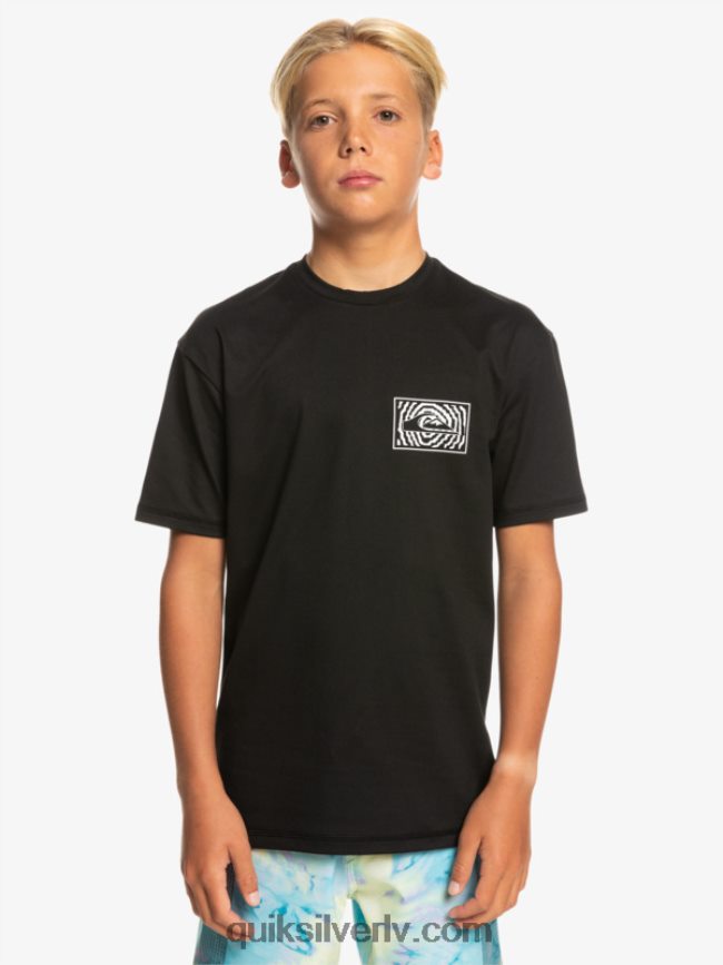 zēni Quiksilver 8-16 mix sesijas upf 50 īsām piedurknēm sērfošanas tee melns 88064R2016