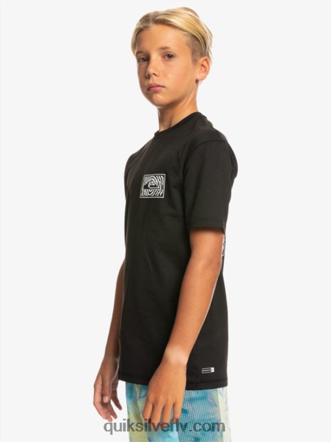zēni Quiksilver 8-16 mix sesijas upf 50 īsām piedurknēm sērfošanas tee melns 88064R2016