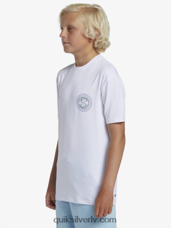 zēni Quiksilver 8-16 mix sesijas upf 50 īsām piedurknēm sērfošanas tee sniegbalts 88064R2014