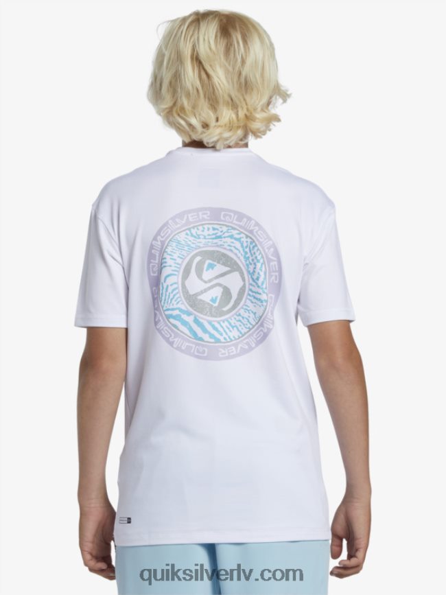 zēni Quiksilver 8-16 mix sesijas upf 50 īsām piedurknēm sērfošanas tee sniegbalts 88064R2014