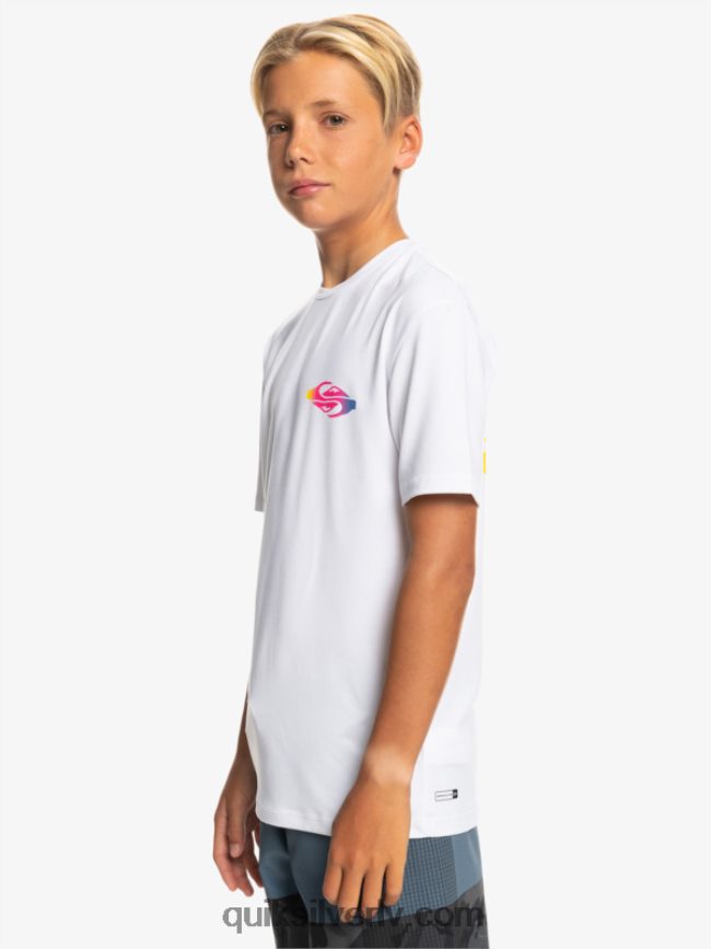 zēni Quiksilver 8-16 radical upf 50 sērfošanas t-krekls balts 88064R2010