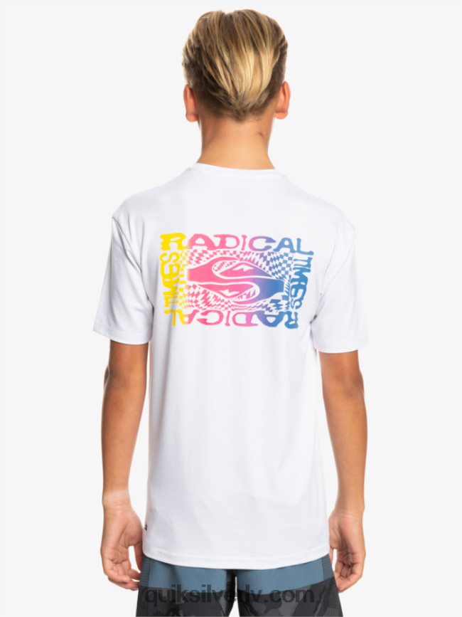 zēni Quiksilver 8-16 radical upf 50 sērfošanas t-krekls balts 88064R2010