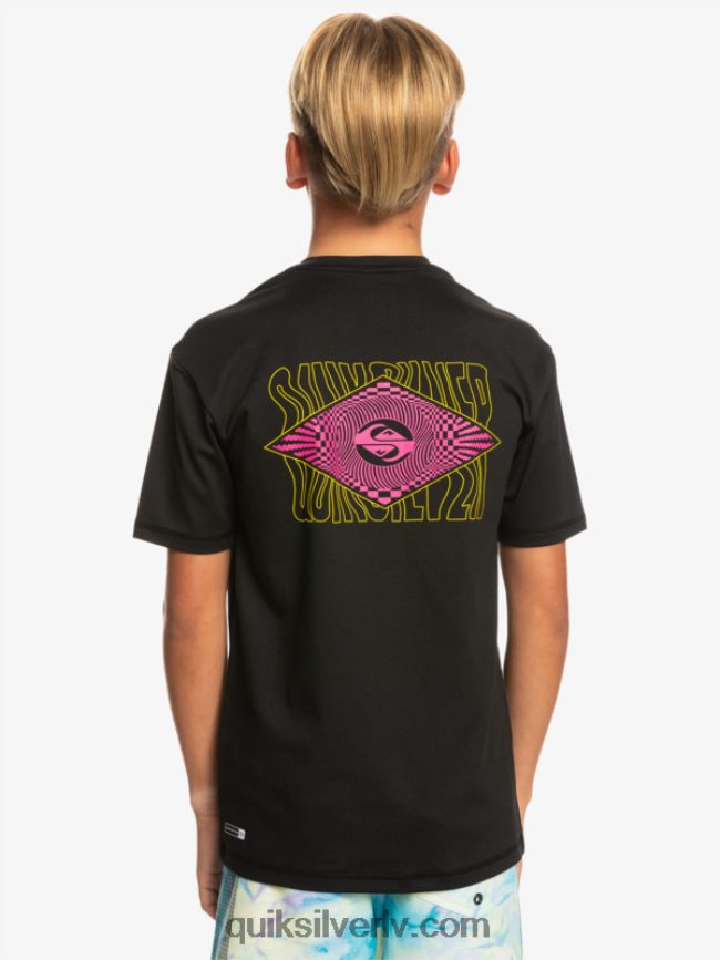 zēni Quiksilver 8-16 radical upf 50 sērfošanas t-krekls melns 88064R2011