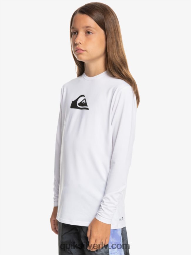 zēni Quiksilver 8-16 solid streak ls jauniešu l/sl surf tee balts 88064R2118
