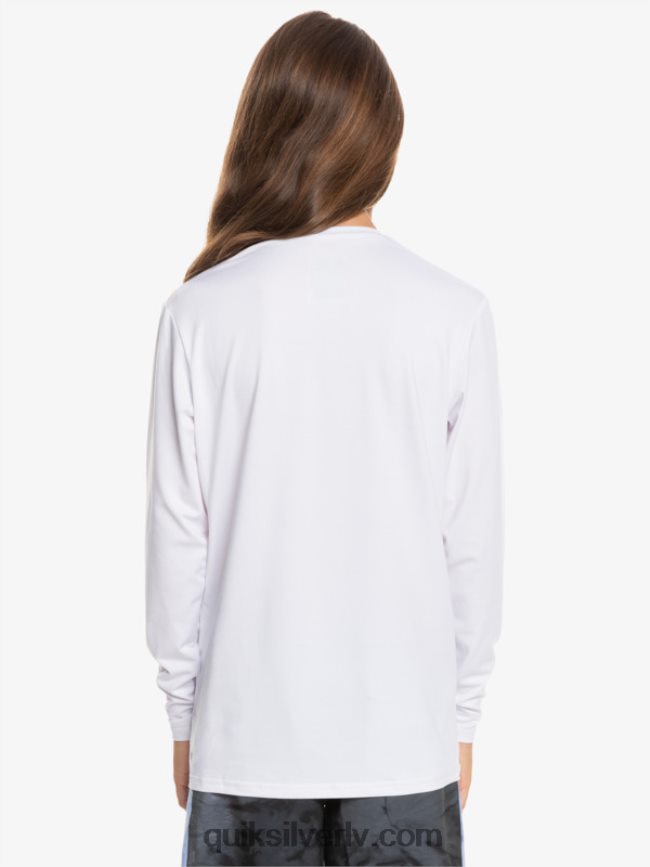 zēni Quiksilver 8-16 solid streak ls jauniešu l/sl surf tee balts 88064R2118