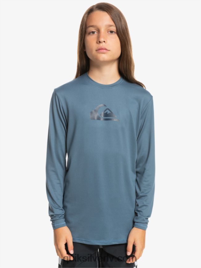 zēni Quiksilver 8-16 solid streak ls jauniešu l/sl surf tee jūra 88064R2121