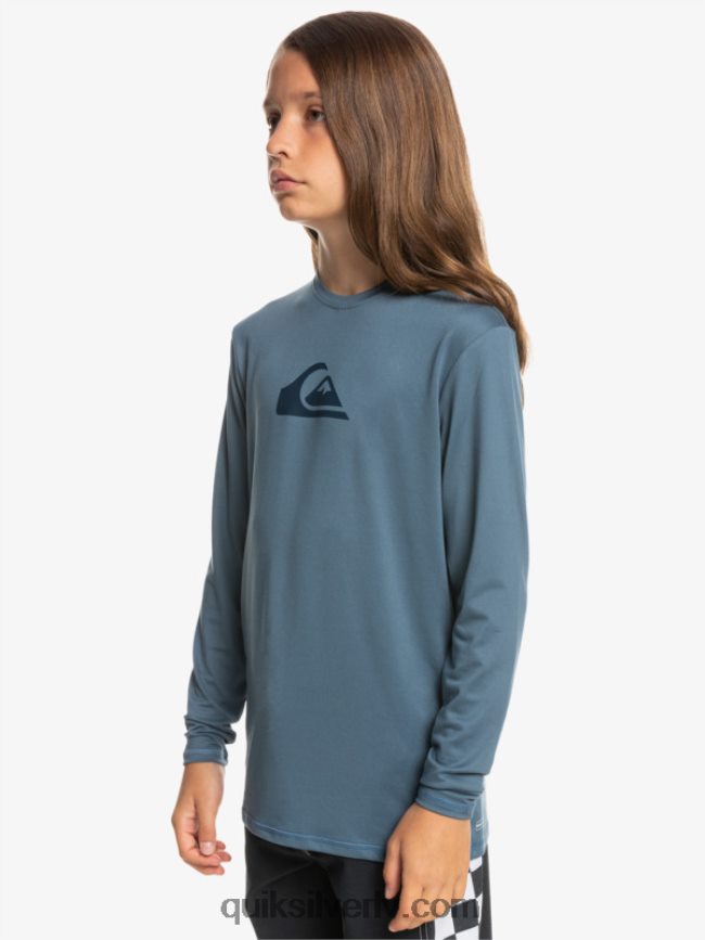 zēni Quiksilver 8-16 solid streak ls jauniešu l/sl surf tee jūra 88064R2121