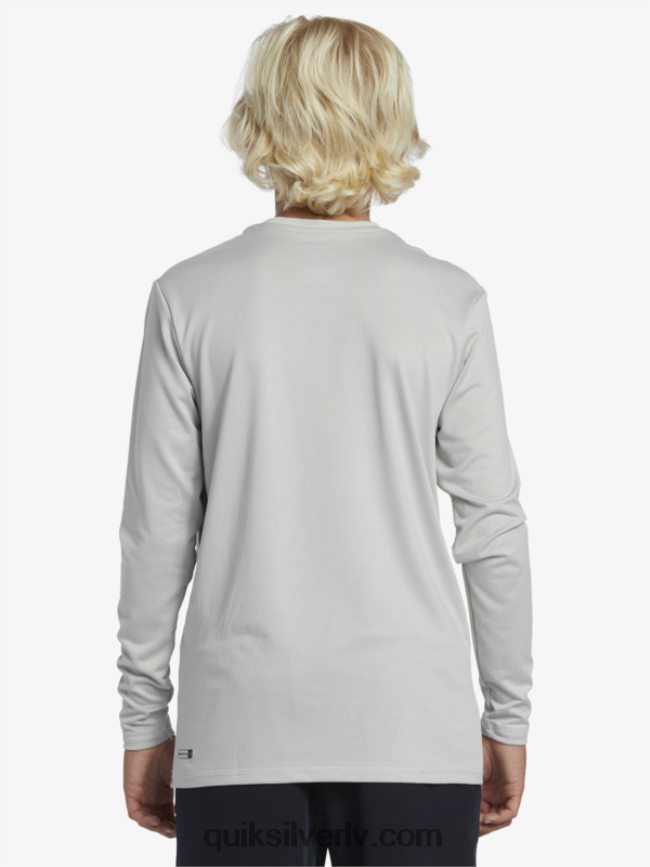 zēni Quiksilver 8-16 solid streak ls jauniešu l/sl surf tee pelēka violeta 88064R2119