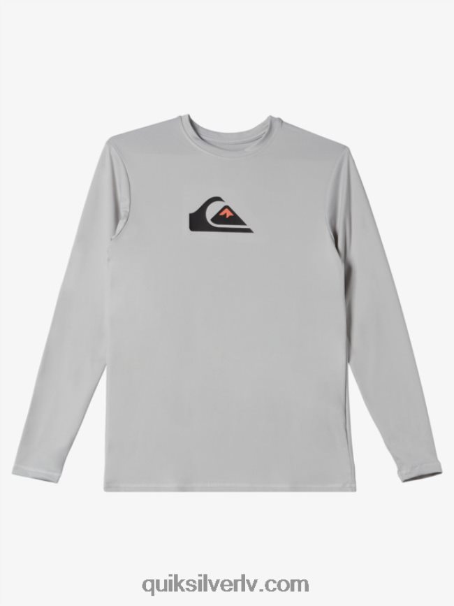 zēni Quiksilver 8-16 solid streak ls jauniešu l/sl surf tee pelēka violeta 88064R2119
