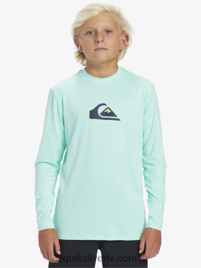 zēni Quiksilver 8-16 solid streak ls jauniešu l/sl surf tee pludmales stikls 88064R2120