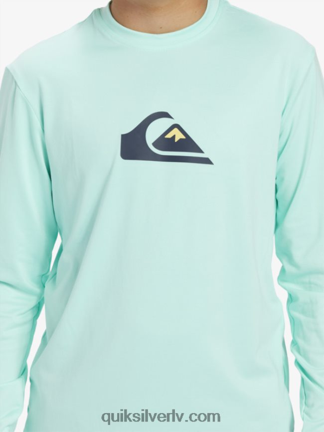 zēni Quiksilver 8-16 solid streak ls jauniešu l/sl surf tee pludmales stikls 88064R2120