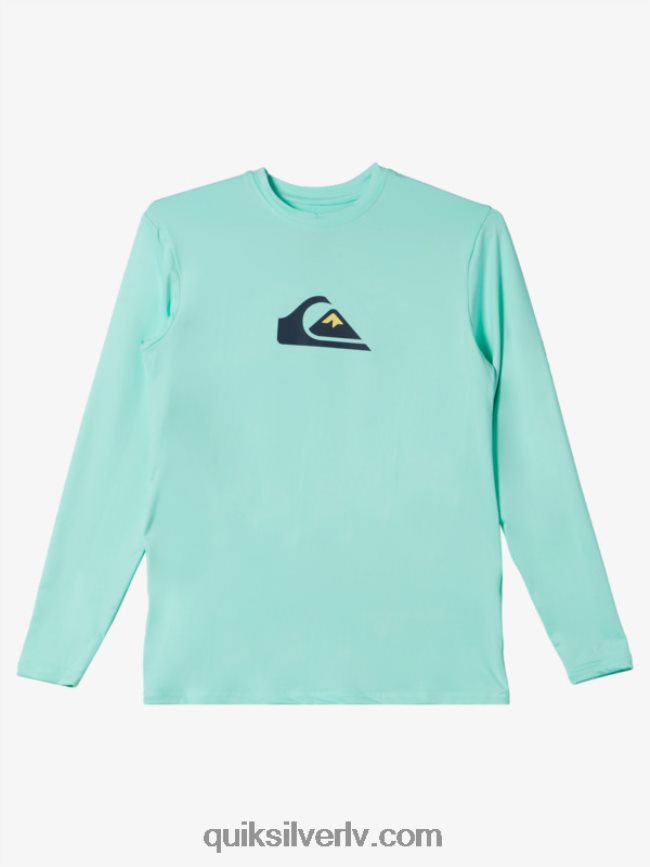 zēni Quiksilver 8-16 solid streak ls jauniešu l/sl surf tee pludmales stikls 88064R2120