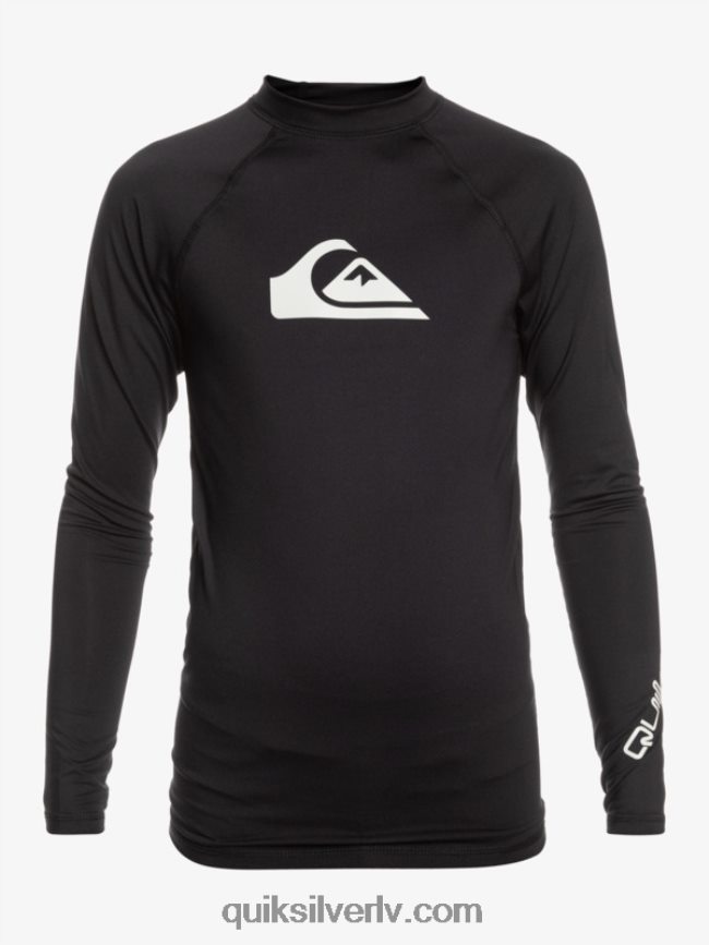 zēni Quiksilver 8-16 visu laiku ls jauniešu l/sl surf tee melns 88064R2097