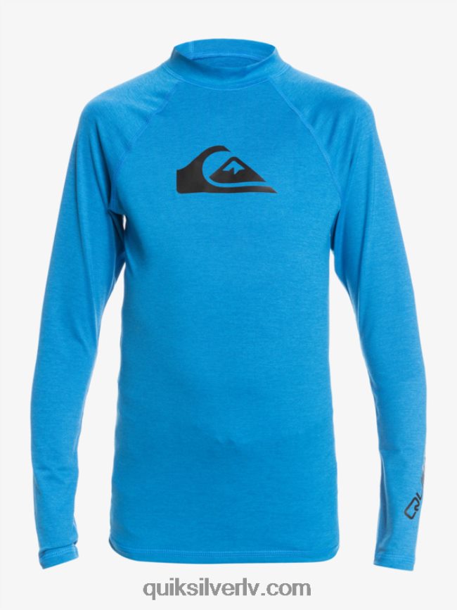 zēni Quiksilver 8-16 visu laiku ls jauniešu l/sl surf tee snorkel zils virši 88064R2100