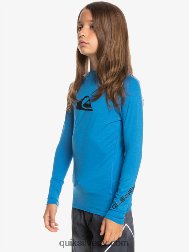 zēni Quiksilver 8-16 visu laiku ls jauniešu l/sl surf tee snorkel zils virši 88064R2100