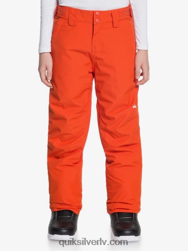 zēni Quiksilver 8-16 mantu izolētas oranžas sniega bikses 8-16 ķirbju biezenī 88064R2291