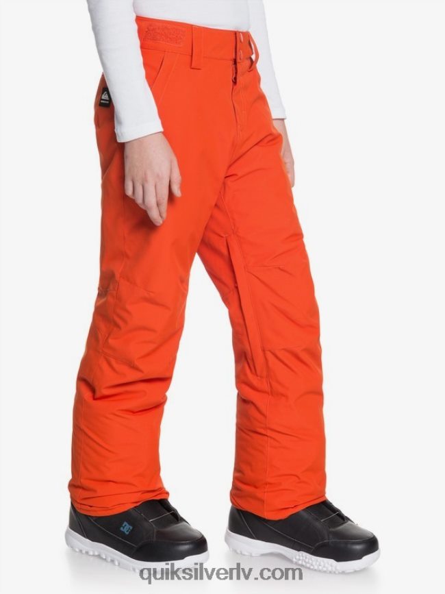 zēni Quiksilver 8-16 mantu izolētas oranžas sniega bikses 8-16 ķirbju biezenī 88064R2291
