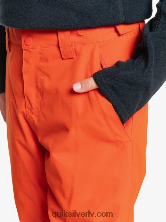 zēni Quiksilver 8-16 mantu izolētas oranžas sniega bikses 8-16 ķirbju biezenī 88064R2291