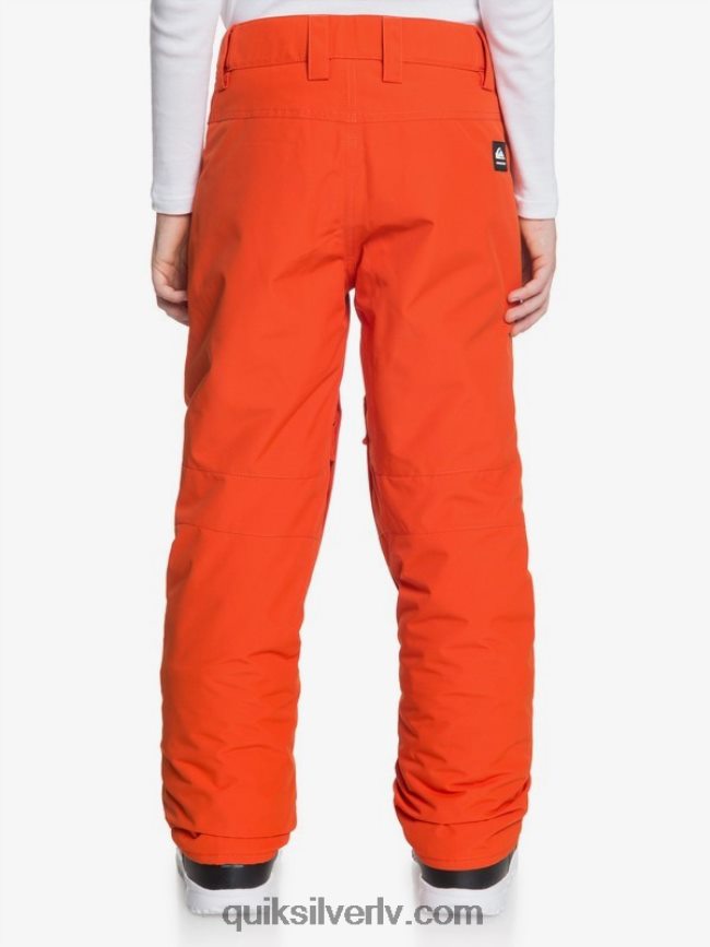 zēni Quiksilver 8-16 mantu izolētas oranžas sniega bikses 8-16 ķirbju biezenī 88064R2291