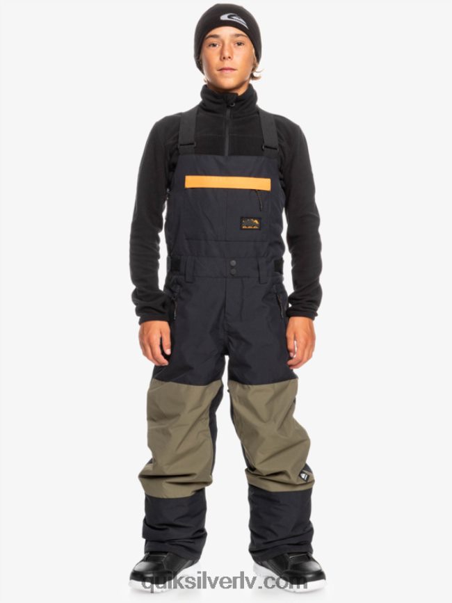 zēni Quiksilver 8-16 mash up izolētas sniega bikses patiesi melns 88064R2318