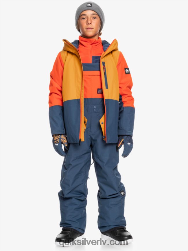 zēni Quiksilver 8-16 mash up izolētas sniega bikses zīmotnes zilā krāsā 88064R2319