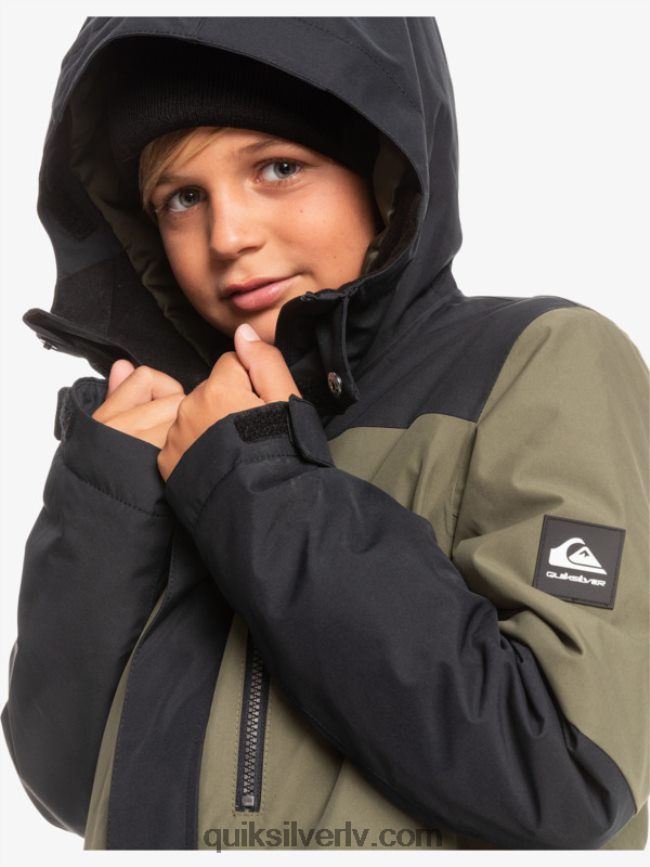 zēni Quiksilver 8-16 misijas bloka tehniskā sniega jaka patiesi melns 88064R2337