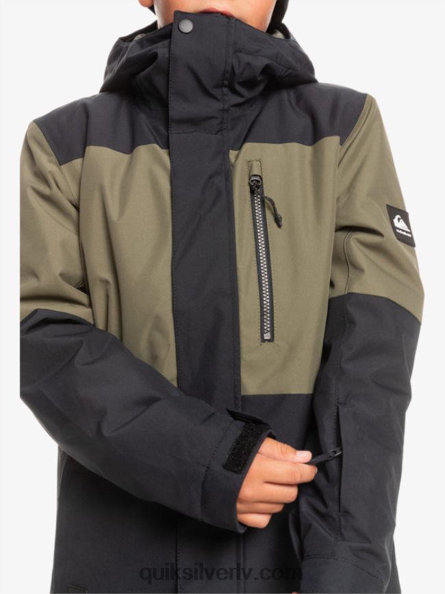 zēni Quiksilver 8-16 misijas bloka tehniskā sniega jaka patiesi melns 88064R2337
